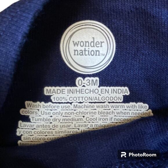 NWOT, 0-3 MONTH BLUE FOOTBALL ONESIE - Picture 4 of 5